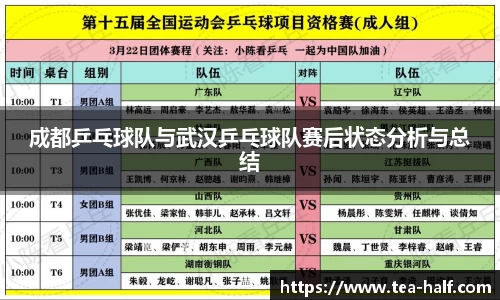 成都乒乓球队与武汉乒乓球队赛后状态分析与总结